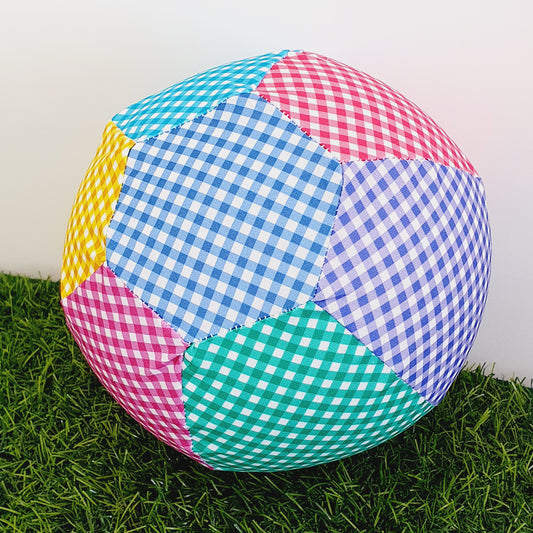 COLOURFUL GINGHAM Balloon Ball Cover - Balloon Balls - Sensory Baby / Toddler / Kids Balloon Play - Handmade Fabric Balloon Cover