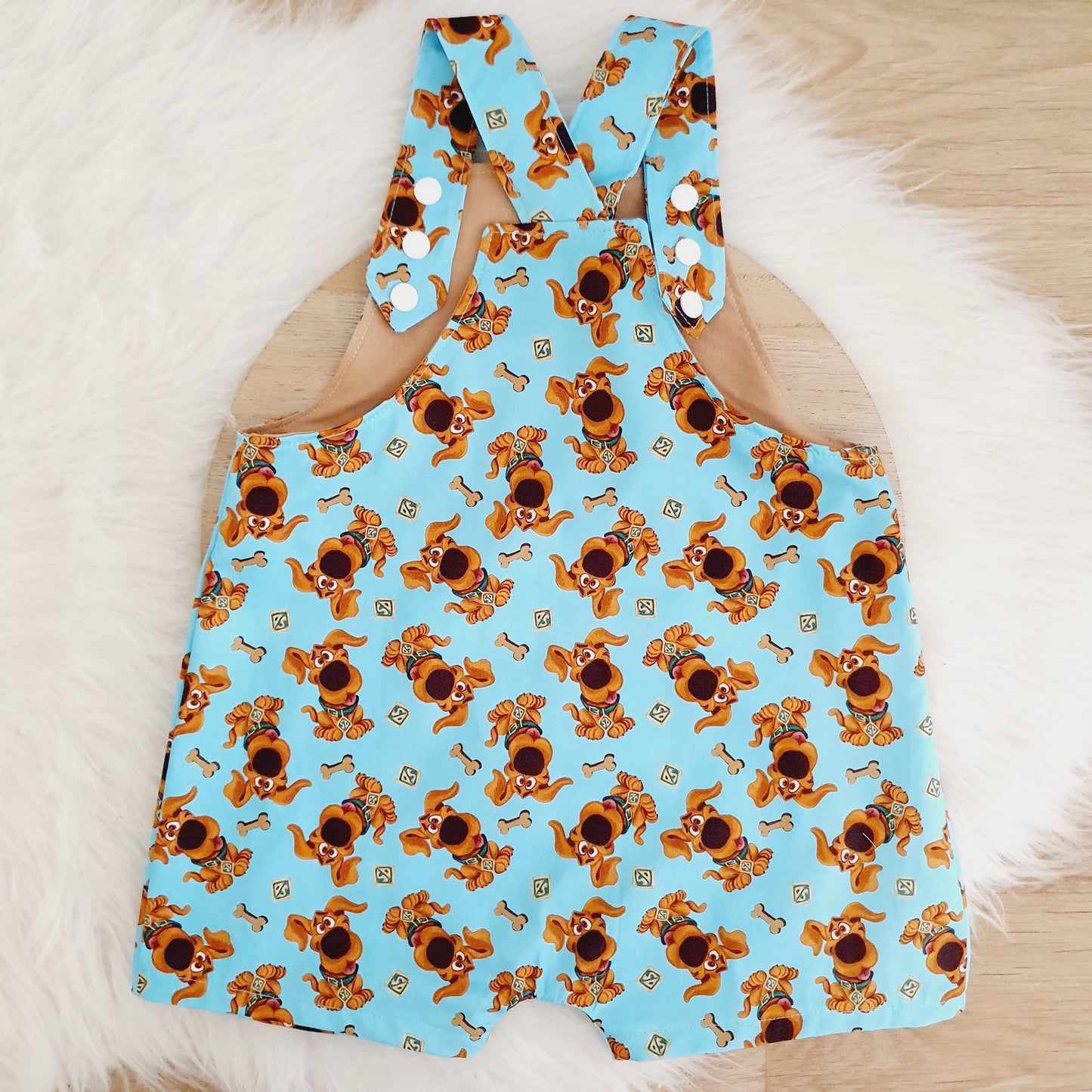 SCOOBS print Overalls, Baby / Toddler Overalls, Short Leg Romper / Birthday / Cake Smash Outfit, Size 2