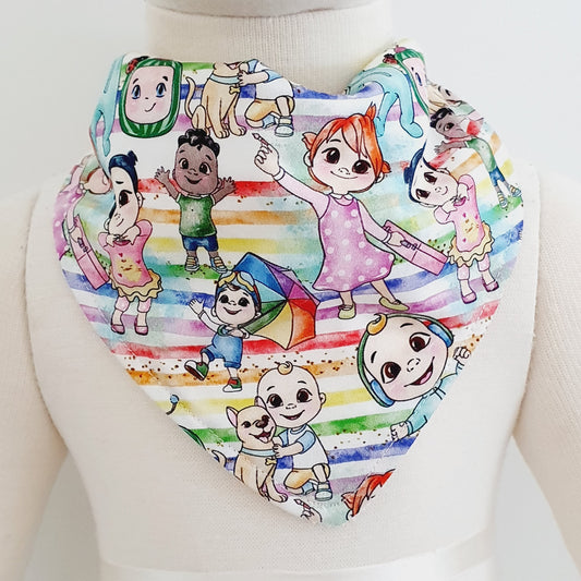 Bandana Dribble Bib - Bamboo Backed Ultra Absorbent Bib - COCOMELON