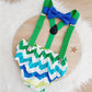 BLUE GREEN print Boys Cake Smash Outfit, First Birthday Outfit, Size 1, 3 Piece Set