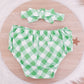 GREEN GINGHAM Boys Cake Smash Outfit, First Birthday Outfit, Size 0, 2 Piece Set