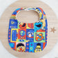 SESAME ST print Small Feeding Bib - Organic Bamboo Backed, Ultra Absorbent Bib