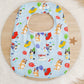 BLUE DOG print Feeding Bib - Organic Bamboo Backed, Ultra Absorbent Bib