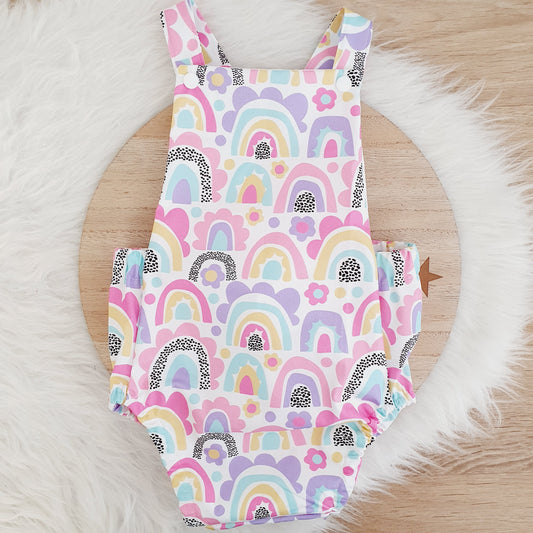 RAINBOW Handmade Romper Baby / Toddler / Child Clothing / Birthday Outfit, Size 2
