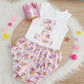 Floral Girls 1st Birthday - Cake Smash Outfit, Size 1