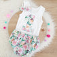 Floral on Mint Girls 1st Birthday - Cake Smash Outfit, Size 1