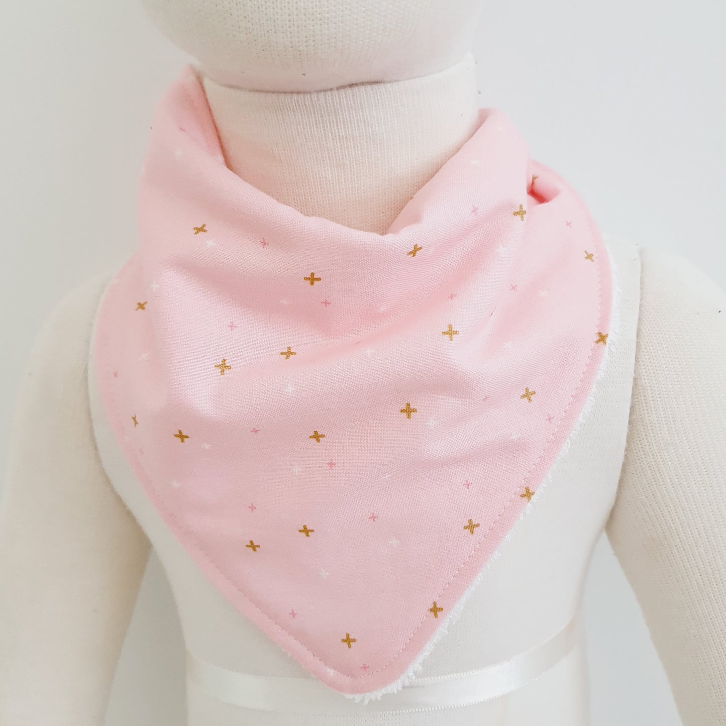 BABY PINK SPARKLER Bandana Dribble Bib - Bamboo Backed Ultra Absorbent Bib