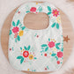 FLORAL ON GREEN Feeding Bib - Organic Bamboo Backed, Ultra Absorbent Bib