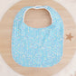 BLUE SPECKLE Small Feeding Bib - Organic Bamboo Backed, Ultra Absorbent Bib