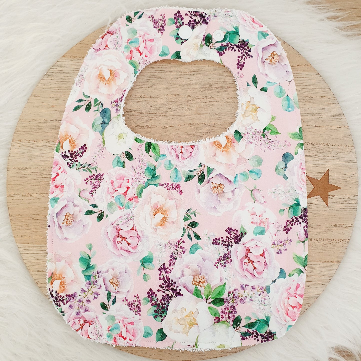 FLORAL Feeding Bib - Organic Bamboo Backed, Ultra Absorbent Bib