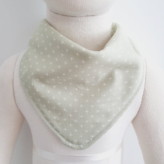 PALE GREEN Bandana Dribble Bib - Bamboo Backed Ultra Absorbent Bib