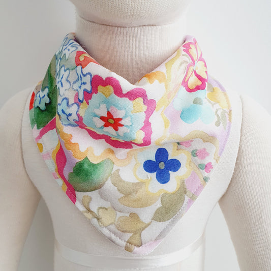 WATERCOLOUR FLORAL Bandana Dribble Bib - Bamboo Backed Ultra Absorbent Bib