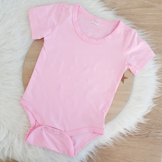 Pink Short Sleeve Basic Bodysuit, Size 2