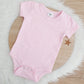 Baby Pink Short Sleeve Basic Bodysuit, Size 0