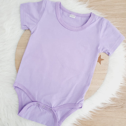 Lavender Short Sleeve Basic Bodysuit, Size 2