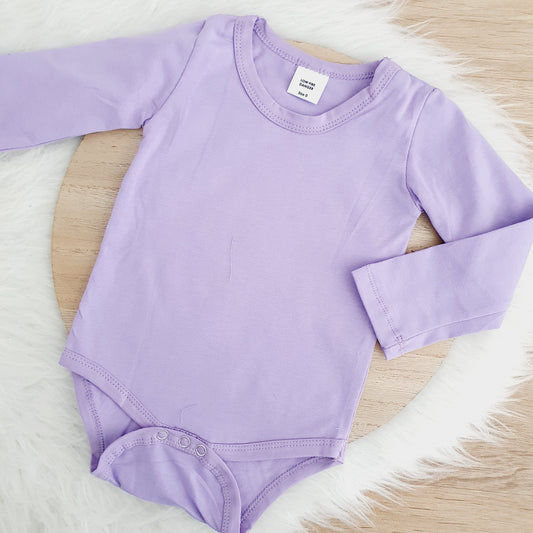 Lavender Long Sleeve Basic Bodysuit, Size 0