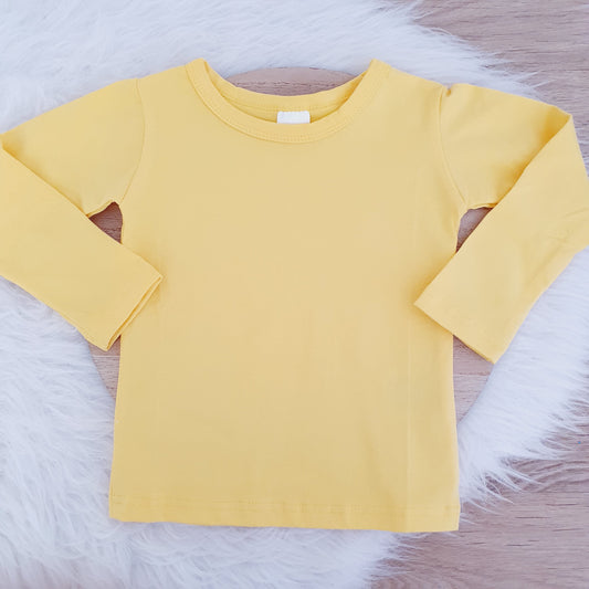 Yellow Long Sleeve Basic Top, Size 1-2