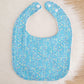 BLUE SPECKLE Small Feeding Bib - Organic Bamboo Backed, Ultra Absorbent Bib