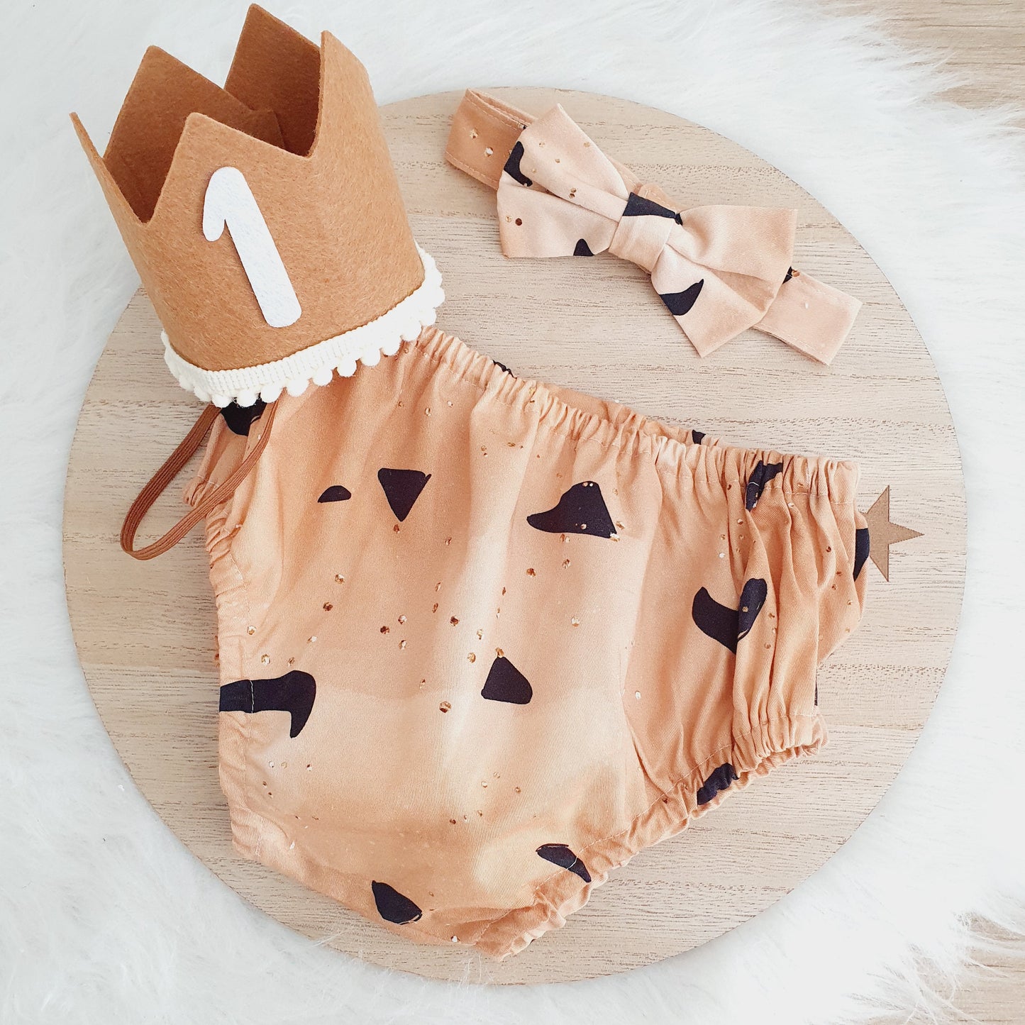 Boys Cake Smash Outfit, First Birthday Outfit, Size 1 - CAVEMAN