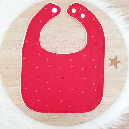 BANKSIA SPARKLER Small Feeding Bib - Organic Bamboo Backed, Ultra Absorbent Bib