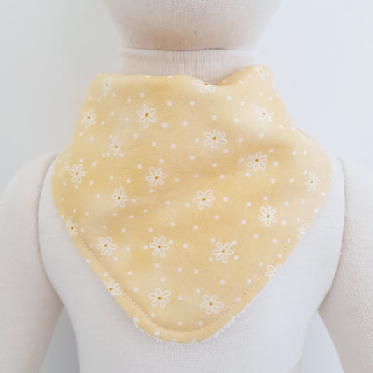 YELLOW FLORAL Bandana Dribble Bib - Bamboo Backed Ultra Absorbent Bib