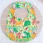 DINOSAUR print Feeding Bib - Organic Bamboo Backed, Ultra Absorbent Bib