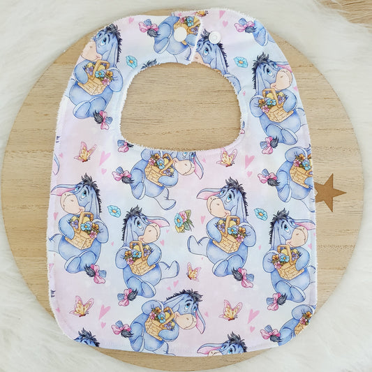 EEYORE print Feeding Bib - Organic Bamboo Backed, Ultra Absorbent Bib