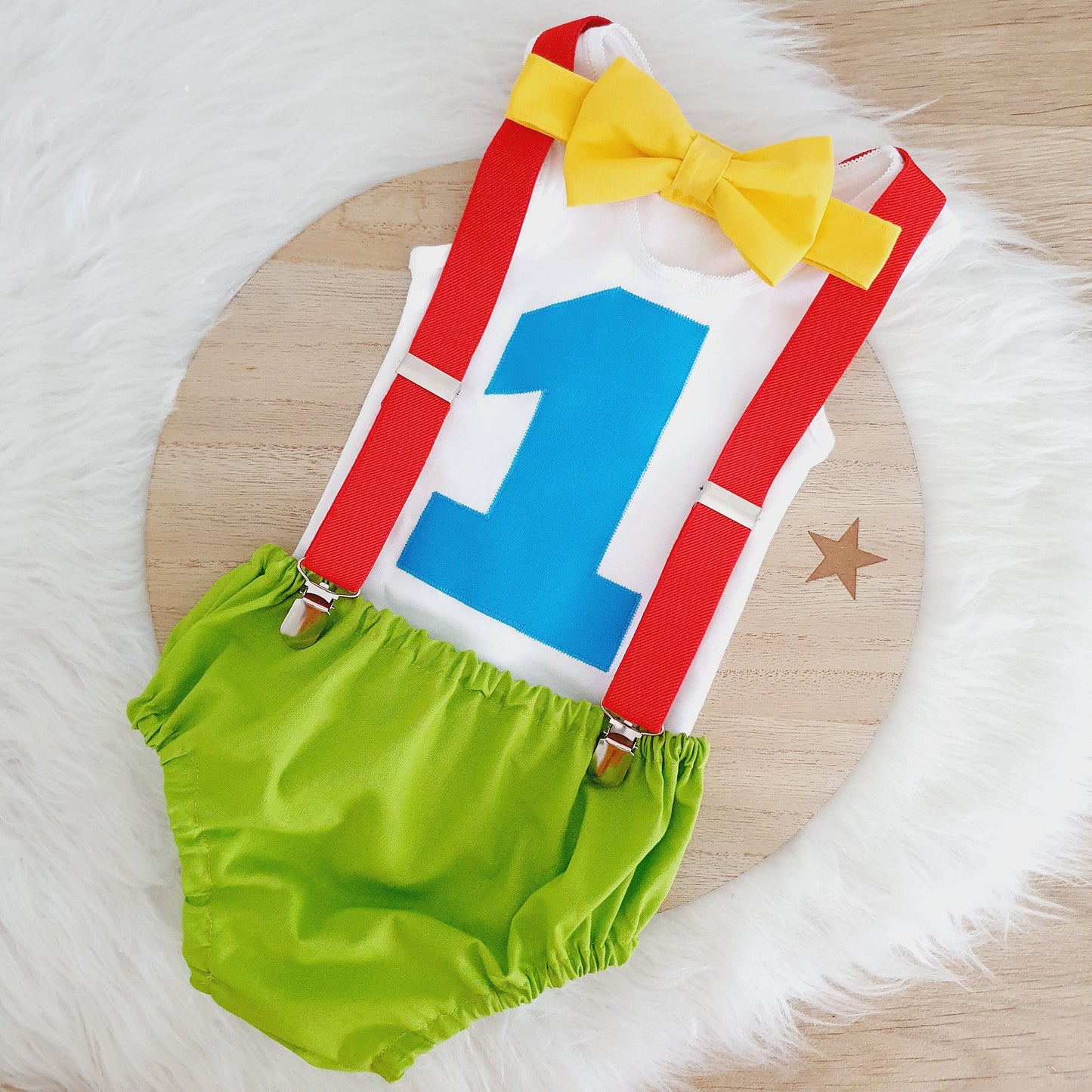 COLOURFUL Boys 1st Birthday Outfit, Size 0