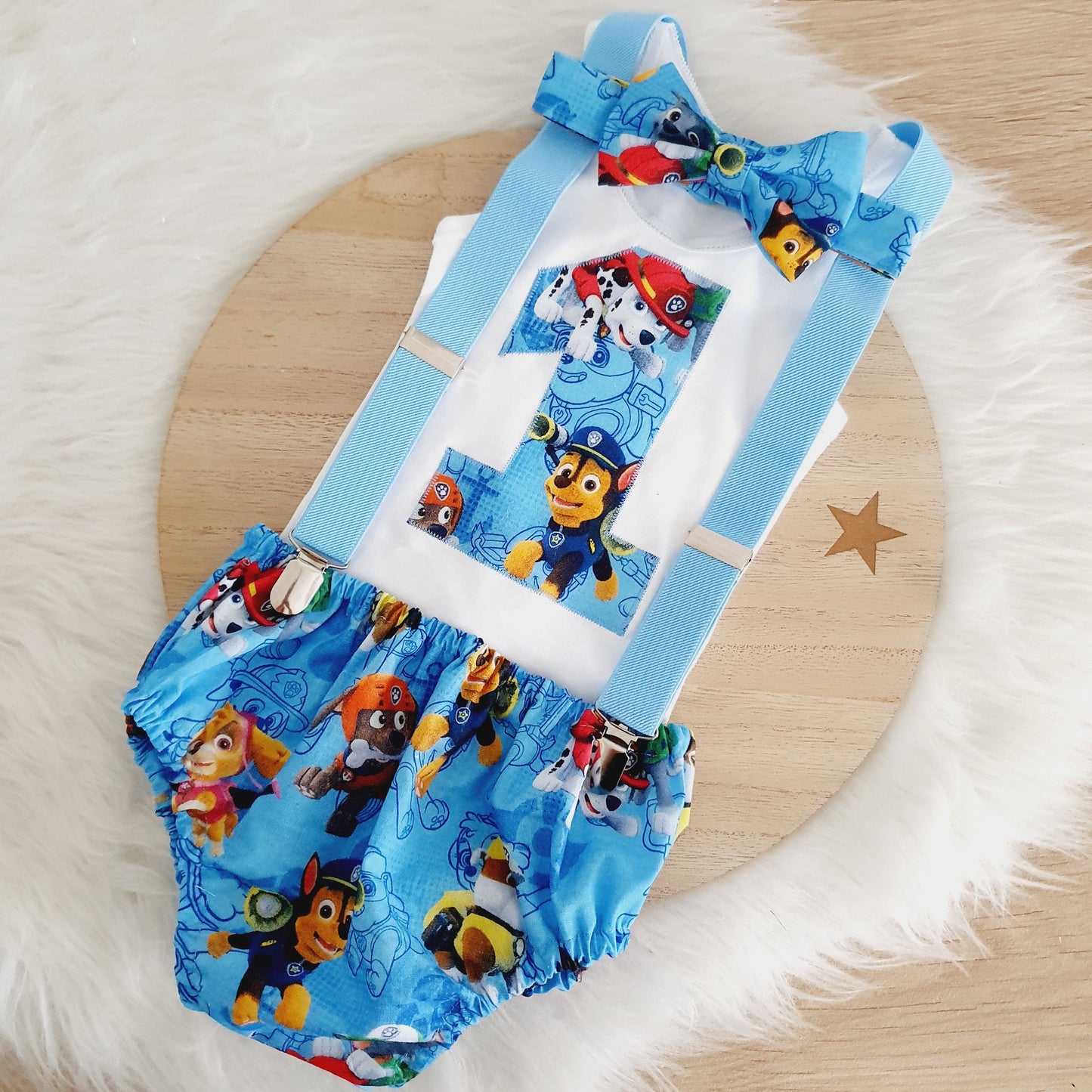 PAW PATROL print Boys 1st Birthday Outfit, Size 0