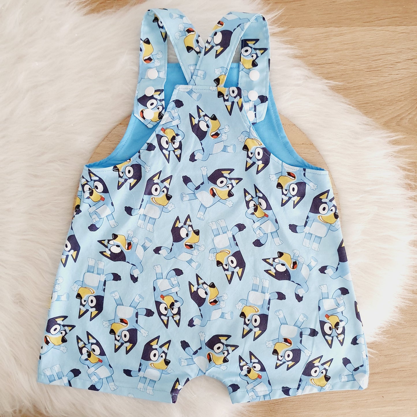 BLUE DOG print Overalls, Baby / Toddler Overalls, Short Leg Romper, Size 2