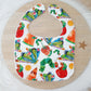 CATERPILLAR print Small Feeding Bib - Organic Bamboo Backed, Ultra Absorbent Bib