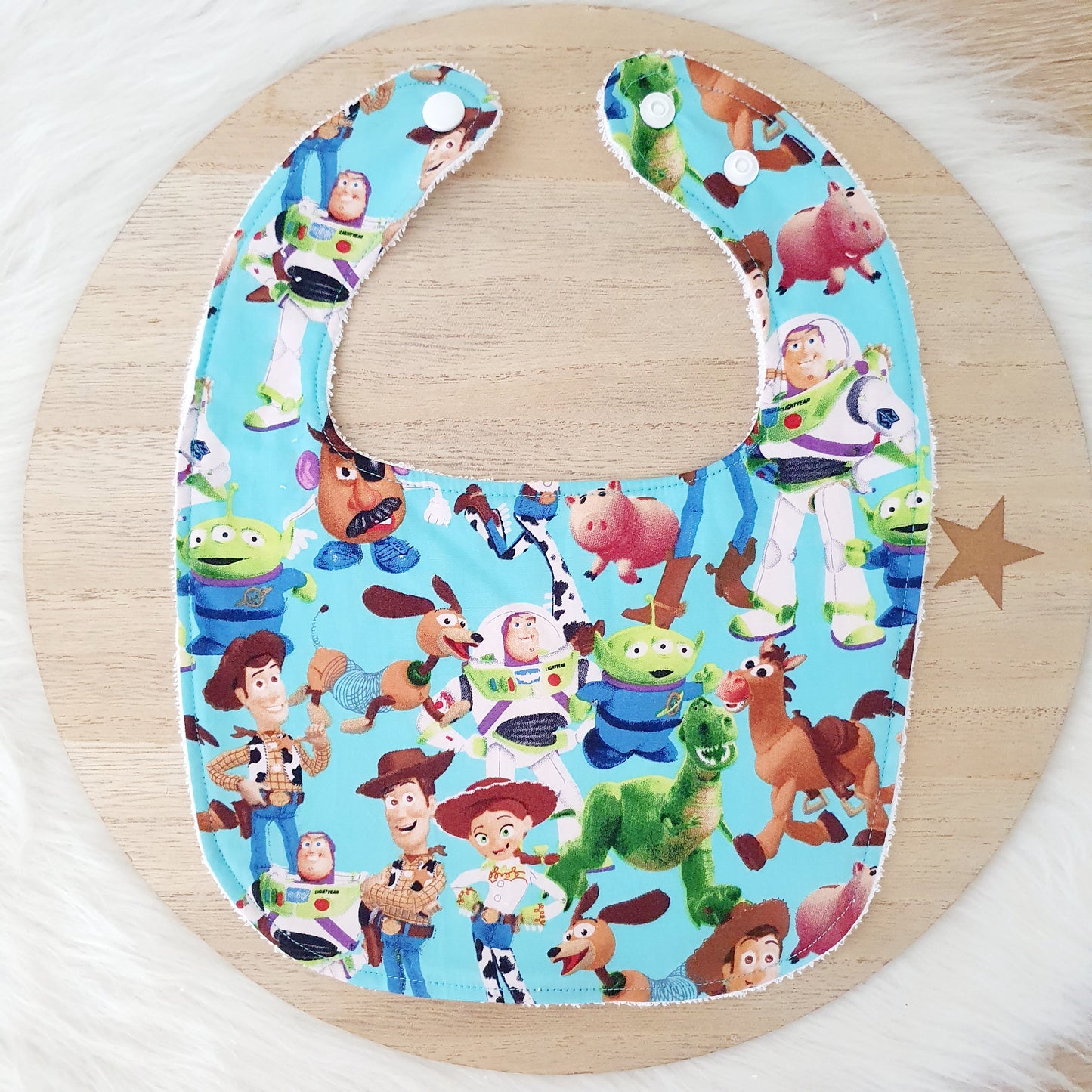 Bib, Handmade Baby Bib, Feeding Bib - Toys print