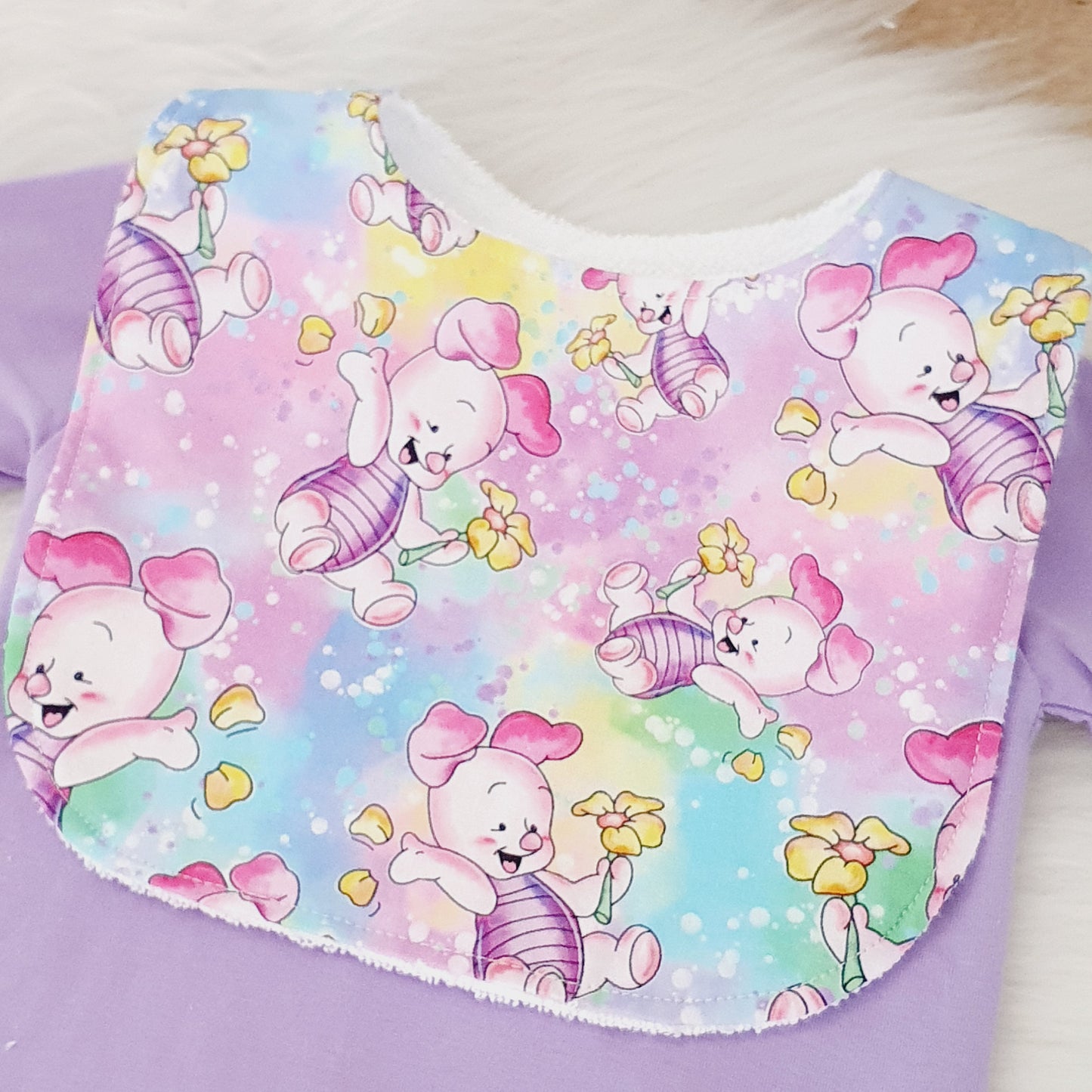 Bib, Handmade Baby Bib, Feeding Bib - Piglet