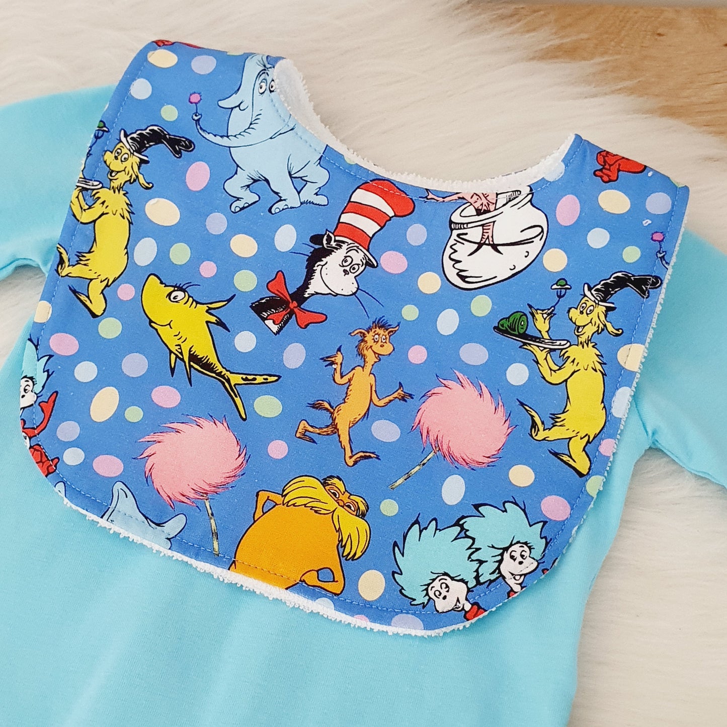 Bib, Handmade Baby Bib, Feeding Bib - Seuss