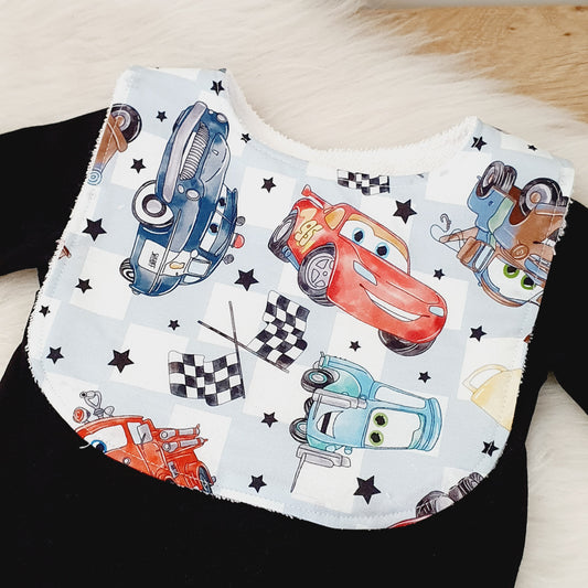 Bib, Handmade Baby Bib, Feeding Bib - Cars print