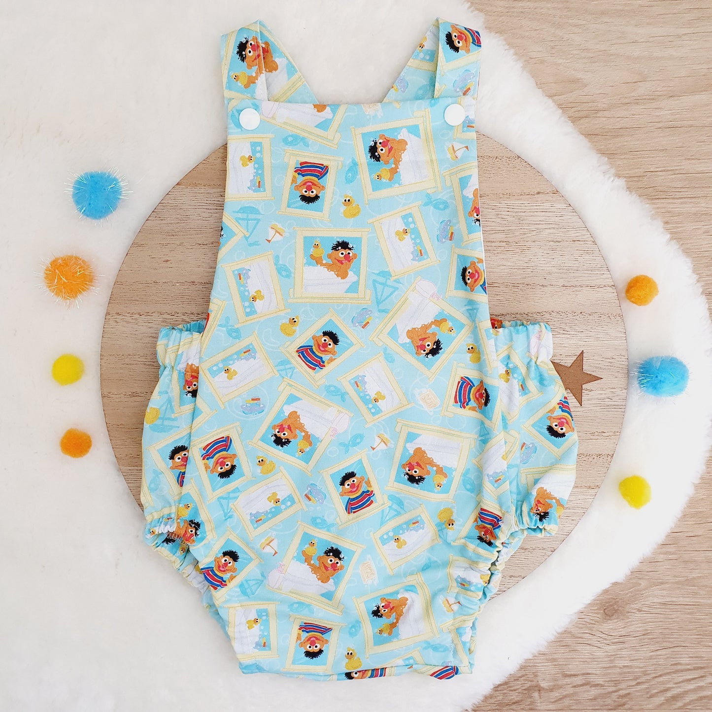 ERNIE print Baby Romper, Size 0