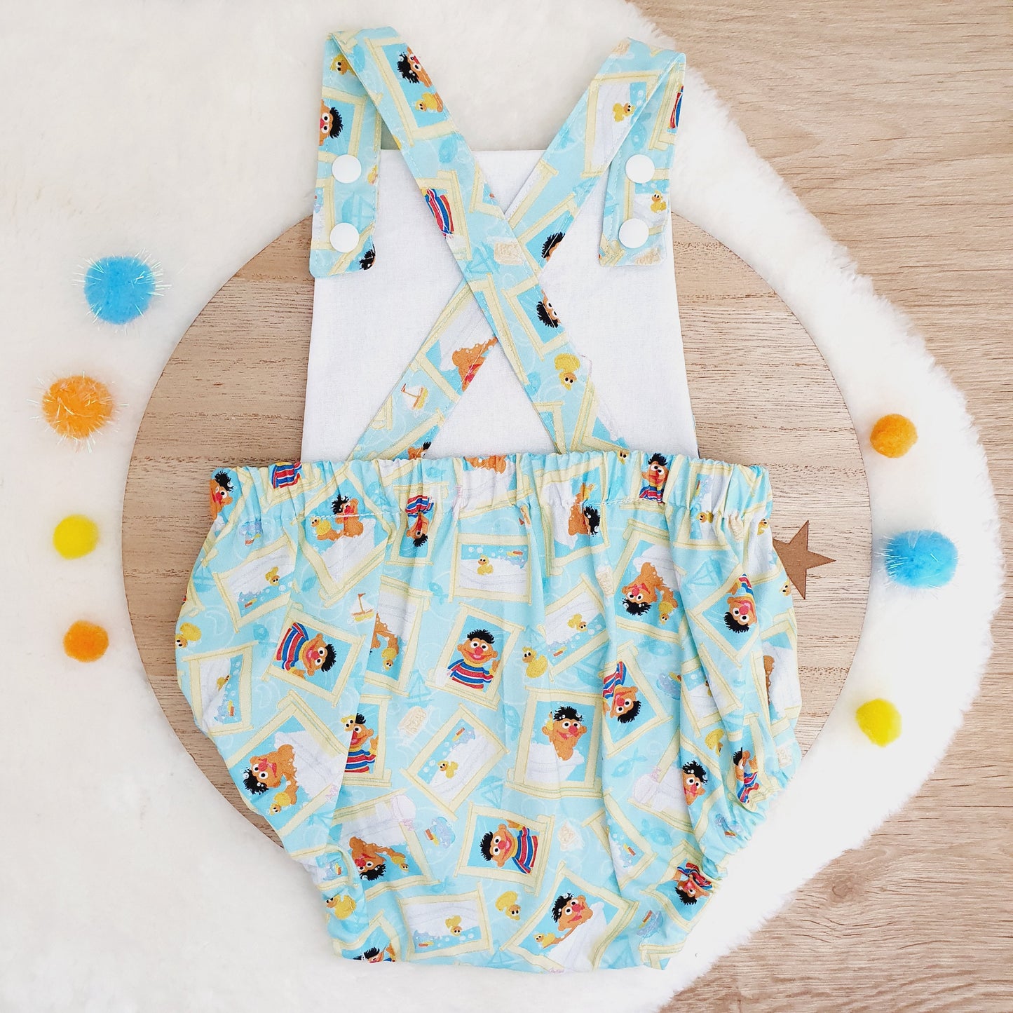 ERNIE print Baby Romper, Size 0