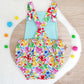 SESAME STREET print Baby Romper, Size 0