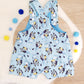 BLUE DOG print Overalls, Baby Overalls, Short Leg Romper, Size 1