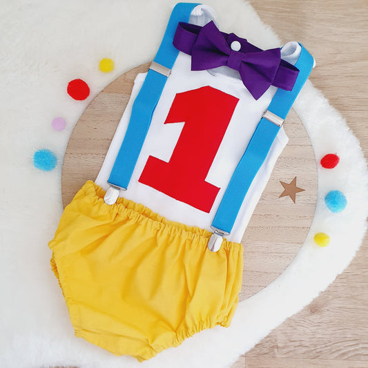 WIGGLY Boys 1st Birthday Outfit, Size 1