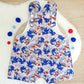 SONIC print Overalls, Baby / Toddler Overalls, Short Leg Romper, Size 2