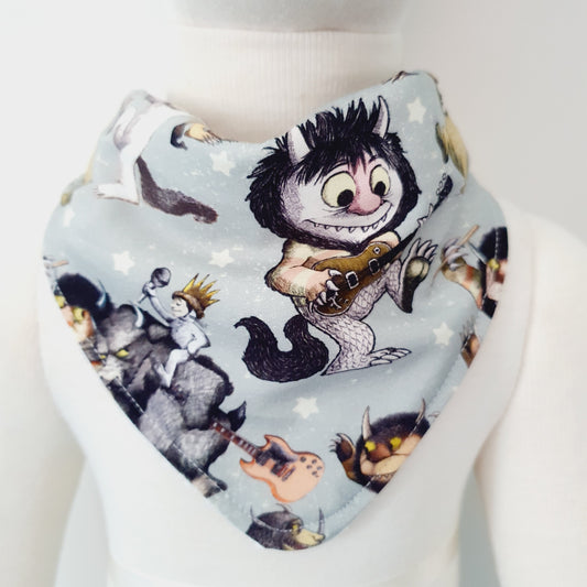 Bandana Dribble Bib - Bamboo Backed Ultra Absorbent Bib - WILD THINGS print