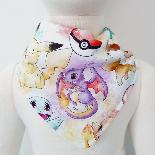 Bandana Dribble Bib - Bamboo Backed Ultra Absorbent Bib - POKEMON print