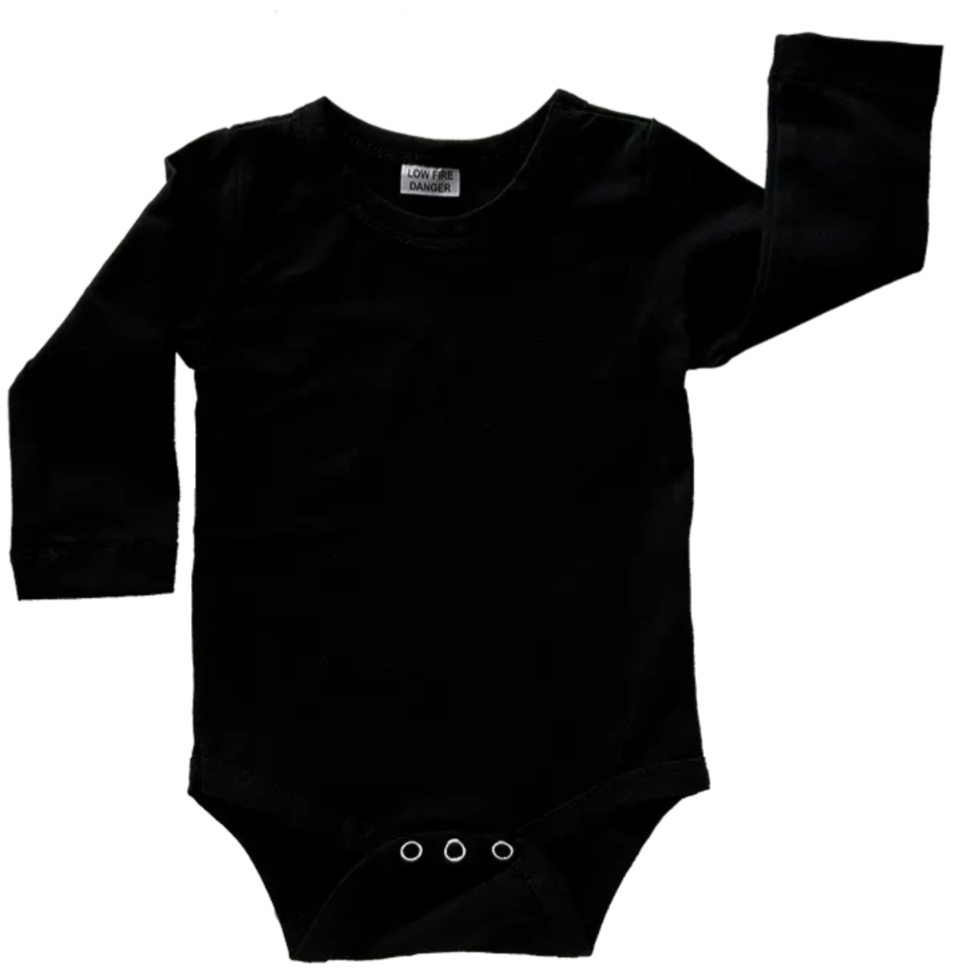 Black Long Sleeve Basic Bodysuit, Size 1