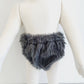 FAUX FUR - DARK GREY - Fake Animal Hair Baby Nappy Cover, Size 0 (6-12 months)